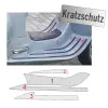 Transparente Schutzfolie für das Trittbrett einer Vespa GTS zum Schutz vor Kratzern
