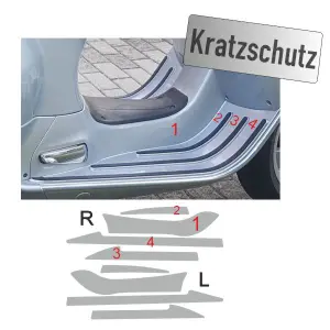 Kratz und Lackschutzfolie für Vespa GTS Trittbrett