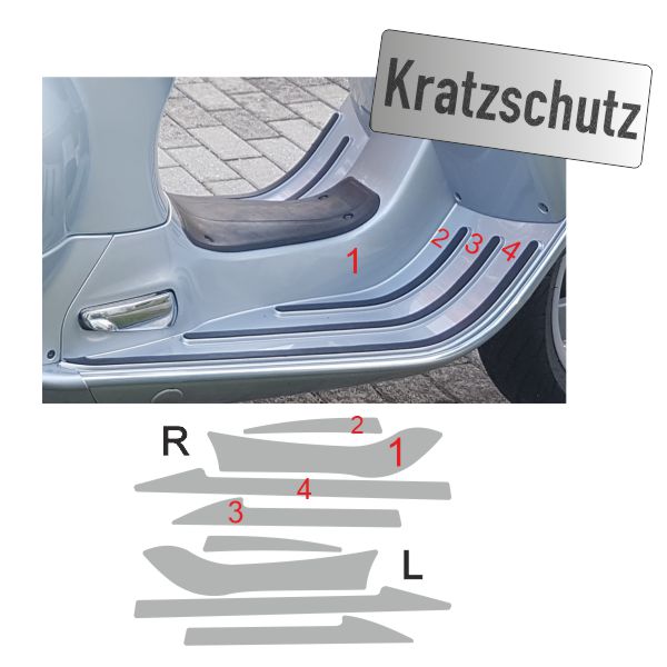 Kratz und Lackschutzfolie für Vespa GTS Trittbrett